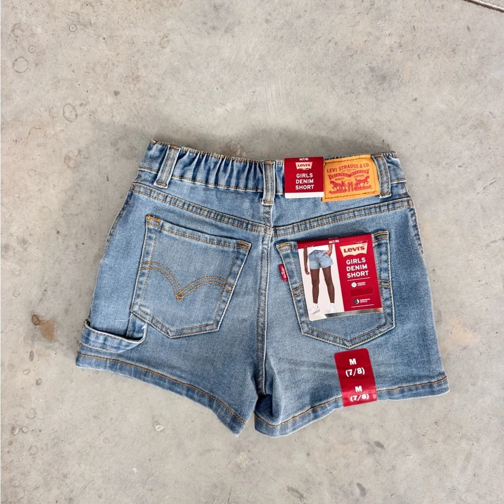 NWT Levi’s Girls Denim Jean Shorts Size 7/8